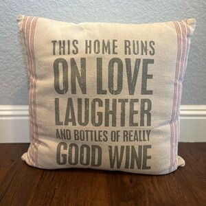 Decorative 20” x 20” Pillow for wine lovers